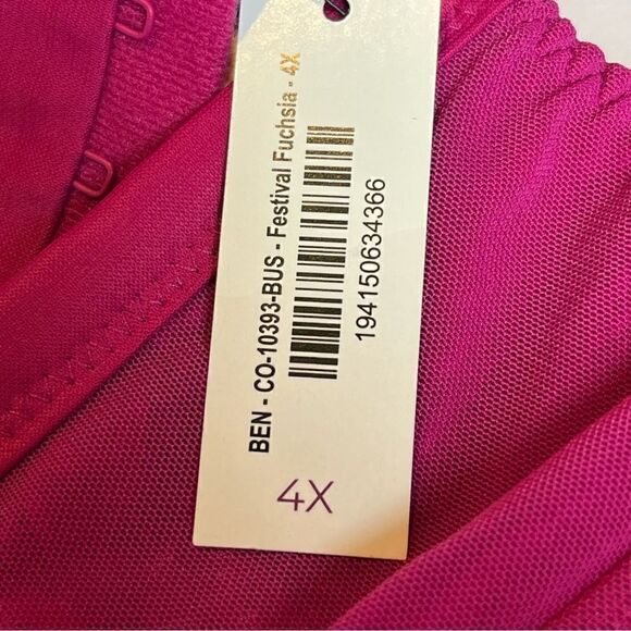 Adore Me Bustier Fuchsia Underwire Boning No padding Size 4X - Picture 8 of 9